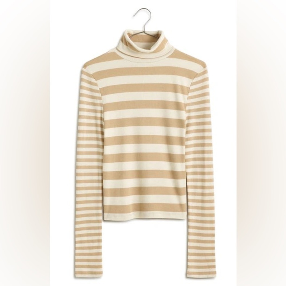 Madewell Striped Tan and Cream Top